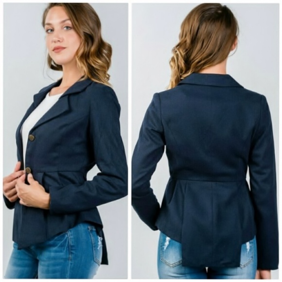 Jackets & Blazers - B2G1 FREE Sale - Pleated Peplum Blazer Jacket